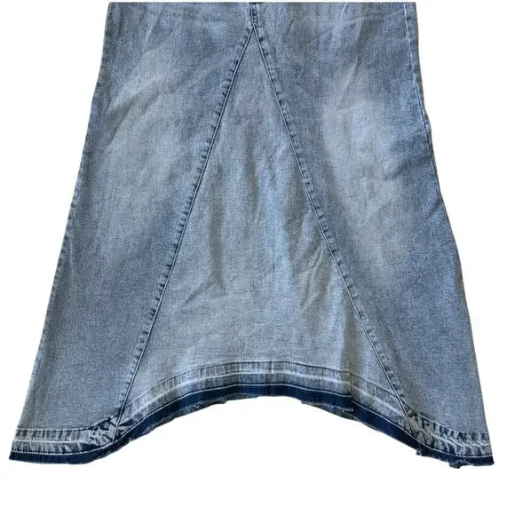 Denim Maxi Skirt Stretch Jean Skirt Size Small - Picture 8 of 13